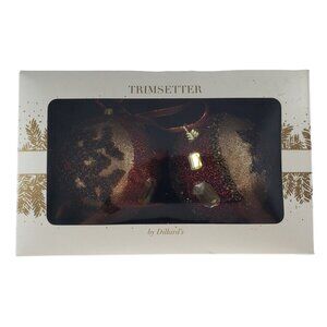 Trimsetter Dillard's Large Beaded Ornaments Red Gold Brown NIB